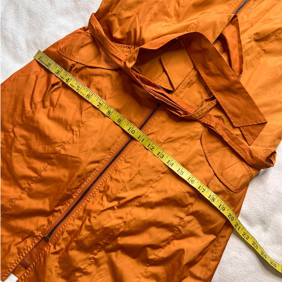Cole Haan Orange Zip Up Lined Trench Coat-M - Picture 11 of 15